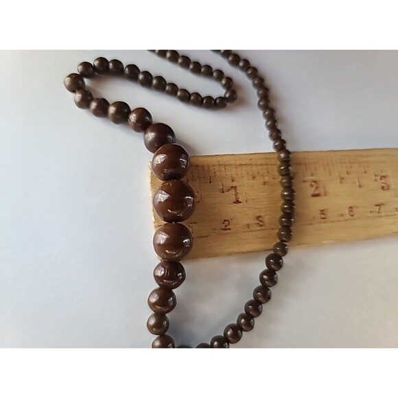 Brown Beaded Necklace Vintage, READ USED Fair Condition - Picture 10 of 10